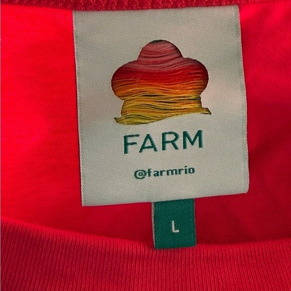 FARM RIO Sunday Girl Graphic Slouchy T-Shirt Red Size Large EUC - Picture 5 of 5